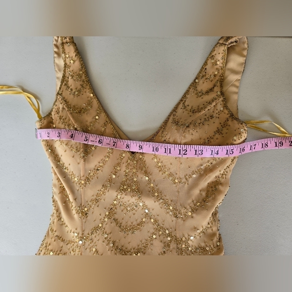 Vintage 2000s Jasz Couture Adagio Bella Gold Sequin Formal/Prom Dress Size 8. - Picture 3 of 7
